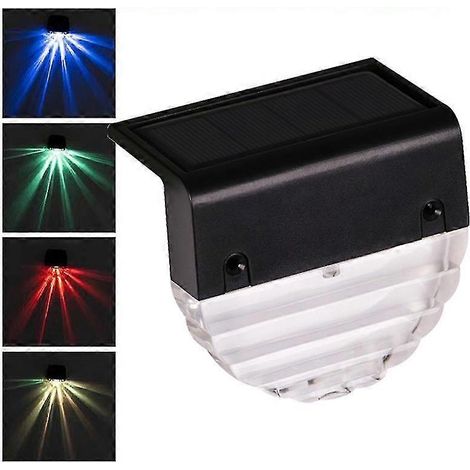 Lampes solaires pour terrasse, éclairage extérieur, décoration de jardin, lampes pour marches et poteaux de clôture - Lot de 6 lampes blanc chaud / 7 couleurs changeantes
