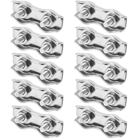 Paquete de 10 mandriles para abrazaderas de cable fabricados en acero inoxidable 304, doble abrazadera M3, para mecanismos industriales. (1/5)