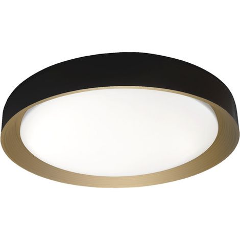 Plafón Lucy Negro/Oro LED 60W 3000-4200-6500K 5400lm (Ø50x50x7,5cm) con Mando