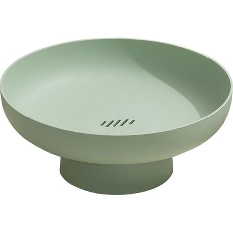 Frutero con base alta, recipiente para guardar aperitivos con base, recipiente para guardar postres, dulces y frutas (verde) (1/3)