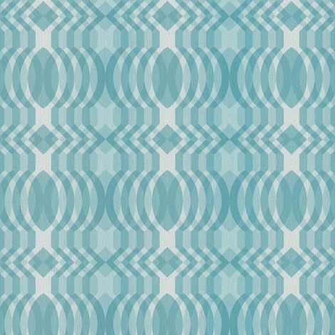 Retro Tapete Profhome 395342 heißgeprägte Vliestapete leicht strukturiert mit grafischem Muster matt türkis türkis-blau creme-weiß 4,5 m2