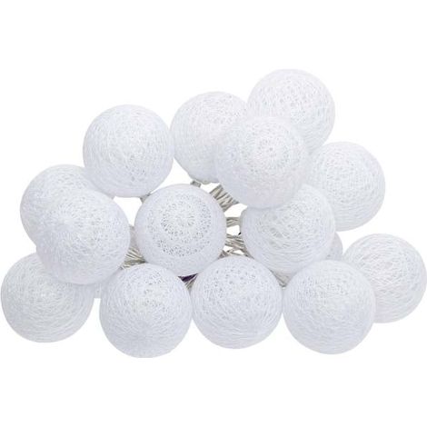 Guirlande Lumineuse Boule 10 pcs à Piles 6cm - Blanc - SILUMEN (1/5)
