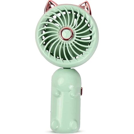 Ventilateur portable Zeeful avec oreilles de chat, Mini ventilateur pliable avec batterie rechargeable USB (vert) (1/2)