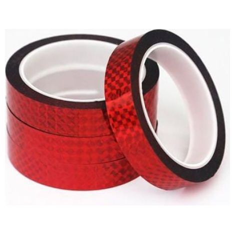 Bande Réfléchissante Autocollante 10mm x 50m Rouge, Imperméable Sécurité Nuit Vélo/Moto/Voiture, Marquage Route (1/4)