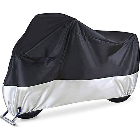 Universelle Motorradabdeckung, alle Jahreszeiten, 210D Oxford, wasserdichte Motorradabdeckungen mit Schlosslöchern, Ersatz für Honda, Suzuki, Kawasaki, Yamaha, 245 x 105 x 125 cm