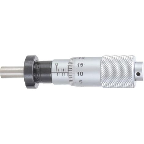 High-precision, flat finger micrometer head 0 to 13 mm, precision measuring tool 0–1 mm for mechanical engineering, micrometer head with transparent scale for optimal finger grip, flat head with nut (1/5)