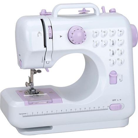 Machines à coudre simples, machine à coudre multifonction à 12 points, double ligne, machine à coudre domestique surjeteuse avec deux vitesses pour enfants et débutants (1/5)