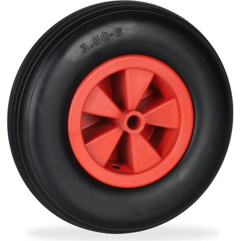 Ruota per carriola 3.50-6 in nero/rosso (1/5)