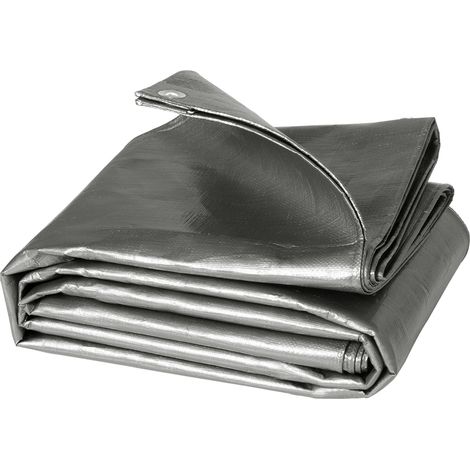 Woltu – Bâche de protection en polyéthylène 180g/m2 – Dimensions 5x6 m – Hydrofuge et résistant aux UV – Oeillets métalliques tous les 50 cm