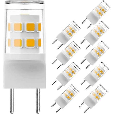 Lot de 10 ampoules LED G8 de 3 W, équivalent à une ampoule halogène T4 de 20 à 25 W, culot G8/GY8.6 à deux broches (1/5)