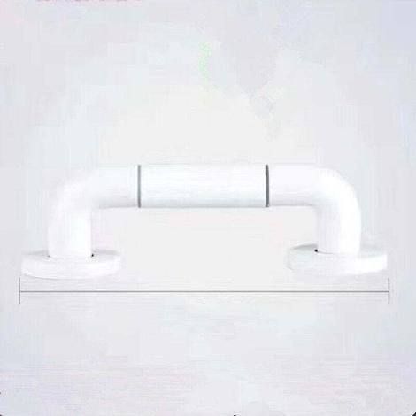 40 cm weißer Haltegriff für die Toilette, Haltegriffe für das Badezimmer mit Rutschfestem Edelstahlgriff, Haltegriff für die Dusche mit hellen Kreisen – mit Abdeckflansch (1/4)