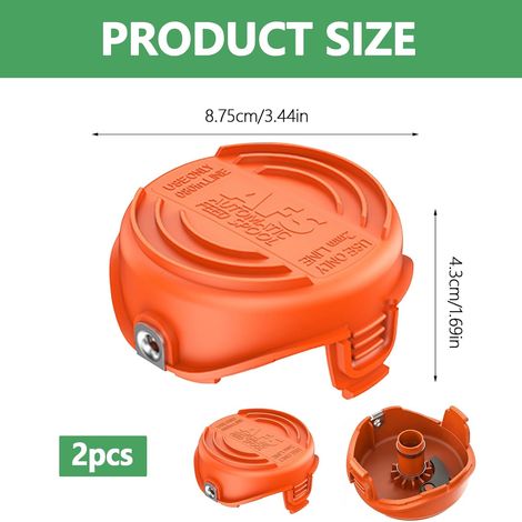Lot de 2 couvercles de bobine de débroussailleuse, compatibles avec Black Decker 90583594, pour Black+Decker GL8033, GL9035, GL7033 (1/2)