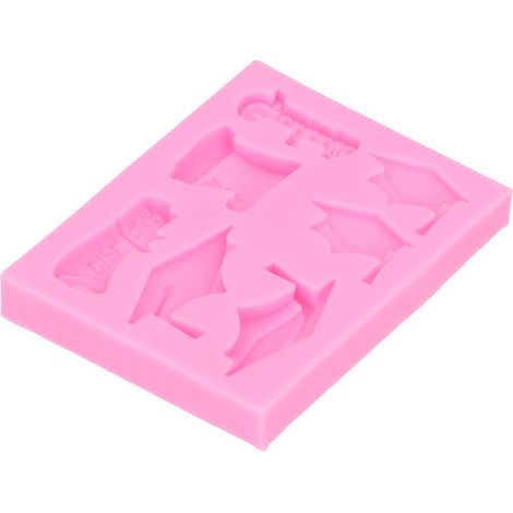DIY-Silikonform für Absolventenhüte, Schokoladenkuchendekoration, Fondant, Backzubehör, Küchenutensilien, rosa (1/5)