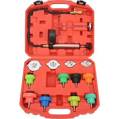 Testeur de fuite de pression de radiateur portable (14 pièces, 0 à 35 psl) pour système de refroidissement de véhicule (1/5)