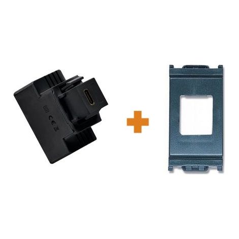 Fanton caricatore 1 USB-C 3A Ricarica rapida 18W da incasso Vimar idea grigia - 82902