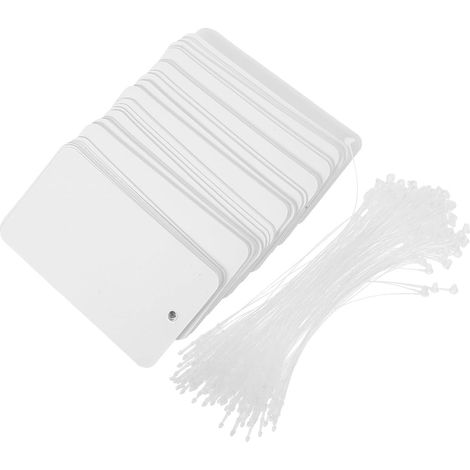 100 Pieces White PVC Hang Tag, Hanging Card (1/5)