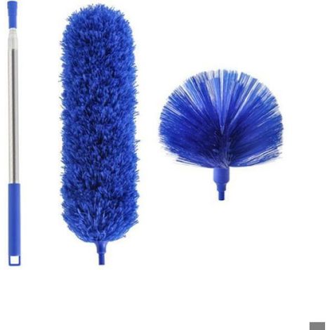 Plumeau télescopique - Brosse de nettoyage extensible de 2 5 m pour le nettoyage des plafonds Bleu (1/5)