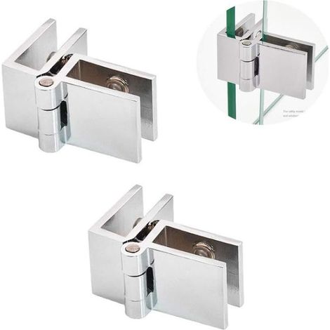 royaluxe - Charnière de porte de douche en alliage de zinc à 90 degrés, 2 pièces, épaisseur du verre : 5 mm - 8 mm