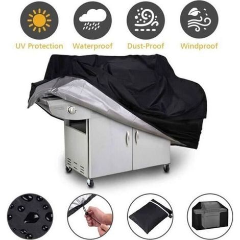 Housse Barbecue Protection Barbecue à Gaz Imperméable Extérieure Antipoussière - 145x117x61cm (1/4)