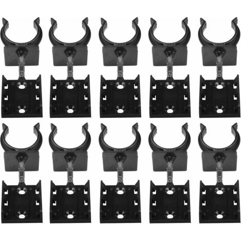 – Lot de 10 clips de plinthe à visser en plastique noir Ø 26mm – Fixation robuste pour meubles cuisine et salle de bain – Longueur 38mm (1/2)