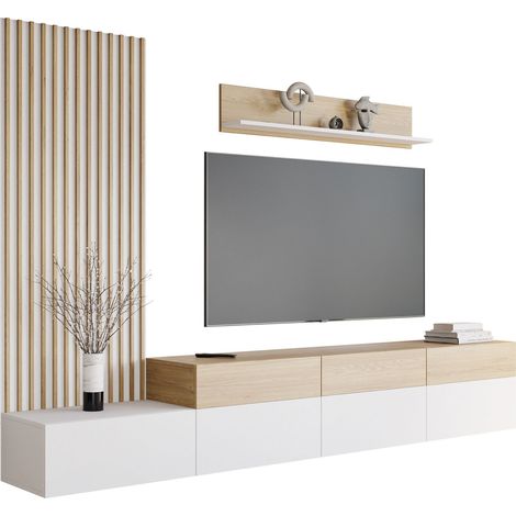 Conjunto de salón Comfivo Munium II, Blanco + Roble (1/4)