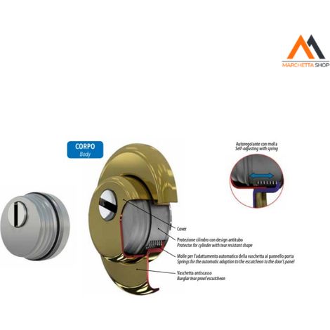 PROTEZIONE CILINDRO REGOLABILE ANTITUBO 11/18 ALLUMI BRONZO