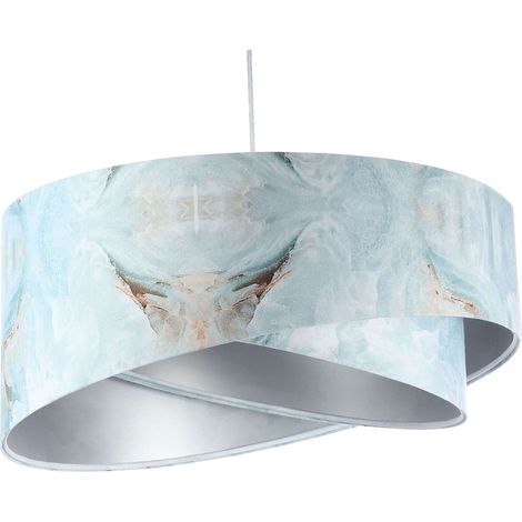 Suspension galaxy asymetric - Décor bleu vert intérieur argenté