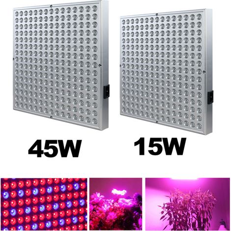 SWANEW Luce per piante da giardinaggio da, luce per piante a spettro completo da 225LED per la coltivazione di piante da interno 15W (1/5)