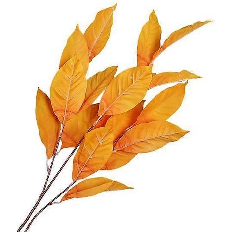 Feuille artificielle en caoutchouc, forme de feuille, pour décoration de mariage ou de composition florale.orange (1/5)