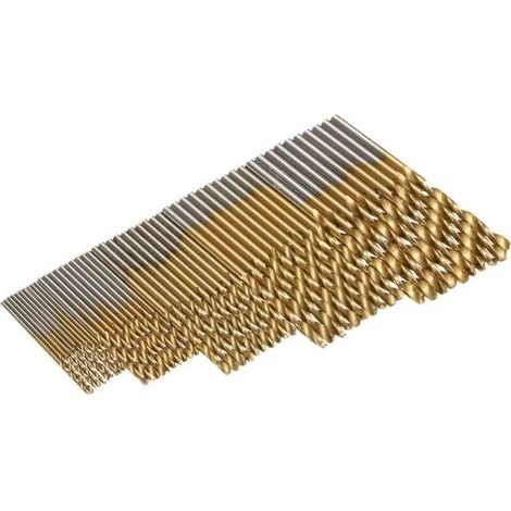 Set di 50 punte da trapano HSS rivestite in titanio da 1,0/1,5/2,0/2,5/3,0 mm (1/4)