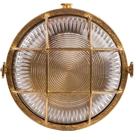 Applique murale industrielle laiton grille E27 60W