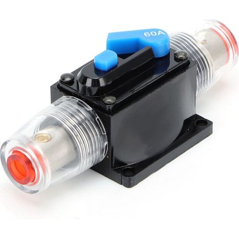 Support De Fusible 60A Pour Bateau Et Voiture, Disjoncteur À Réinitialisation Manuelle 12V, Protection Électrique Automobile (1/4)