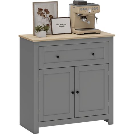 HOMCOM Sideboard Storage Cabinet with Adjustable Shelf, Drawer, Grey (1/5)