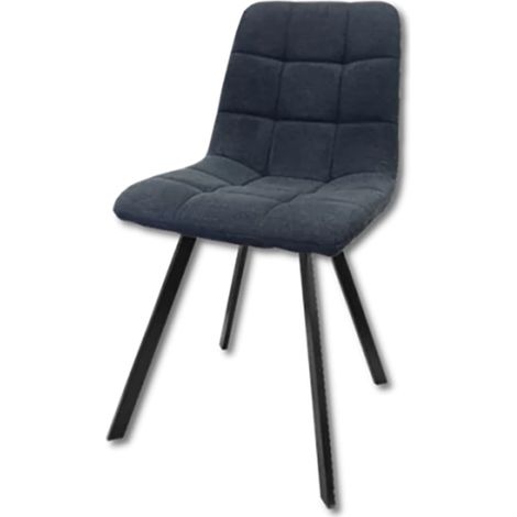 Chaise tissu noir UDC8025 pieds métal (1/3)