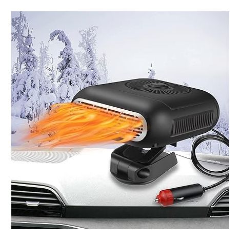Autoheizung, tragbare 12-V-Heizung, Schnellheizung, Zigarettenanzünder-Stecker-Entfroster für den Winter, Windschutzscheibenentfroster mit 360° drehbarem Sockel für Pkw, SUVs und Lkw