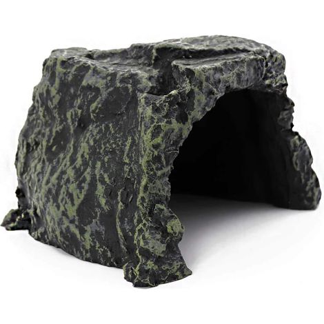 Cachette en résine aspect roche naturelle pour reptiles et amphibiens, abri décoratif pour tortue, lézard et serpent, accessoire de terrarium (1/5)