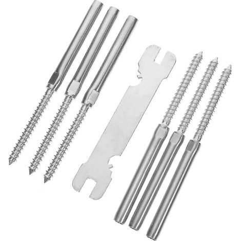 Kit de garde-corps à câbles (3 paires) avec vis à sertir 3/16 po et fournitures pour kit de garde-corps de terrasse (1/5)