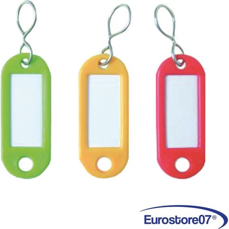 TARGHETTA PORTACARTELLINI CON GANCIO AD ESSE in plastica colori assortiti PZ 200 (1/3)