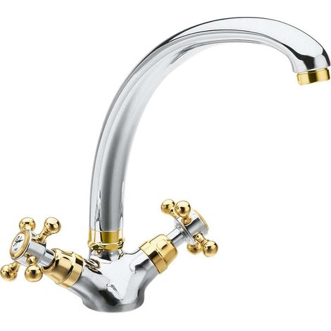 Sapho Reitano Rubinetteria Antea - Miscelatore da lavello, color cromo/oro 3112 (1/2)