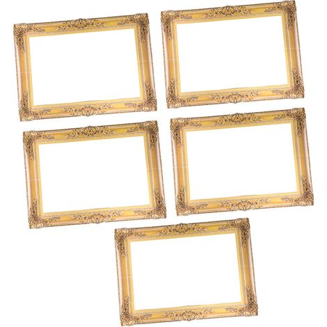 5pcs Cadre Photo en Papier Or pour Décoration DIY Vintage Accessoire Photo pour Fête Style Unique et Élégant (1/5)