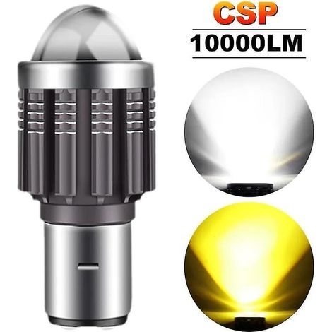 Ampoule de phare LED H6 pour moto (feux de route/croisement) - Ba20d, blanche (1/5)