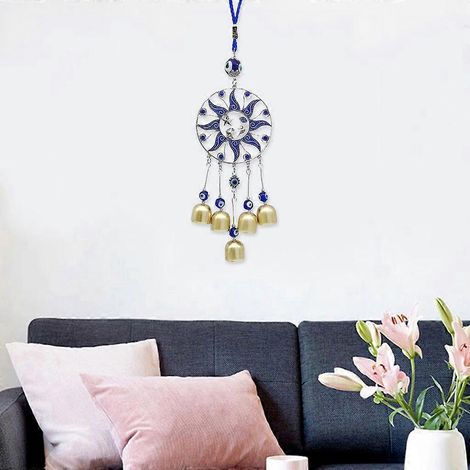 Carillon à vent artisanal en forme de œil maléfique, pendentif décoratif pour la maison et le jardin. (1/4)