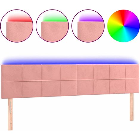 Maison Exclusive - Cabecero con LED de terciopelo rosa 180x5x78/8 (1/5)