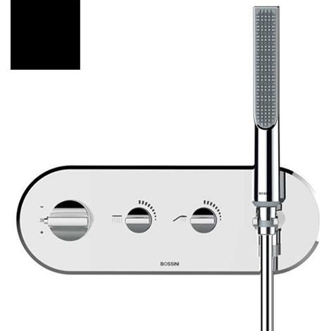 Partie externe mitigeur thermostatique mural bain douche noir mat Apice - Bossini Z00523073
