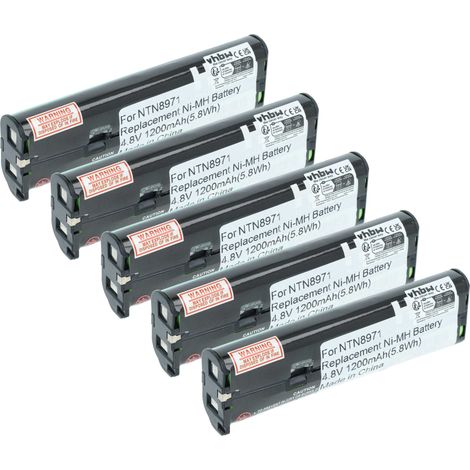 vhbw 5x Akku kompatibel mit Motorola Talkabout T7000, T7200, T7100 Funkgerät, Walkie Talkie (1200 mAh, 4,8 V, NiMH)