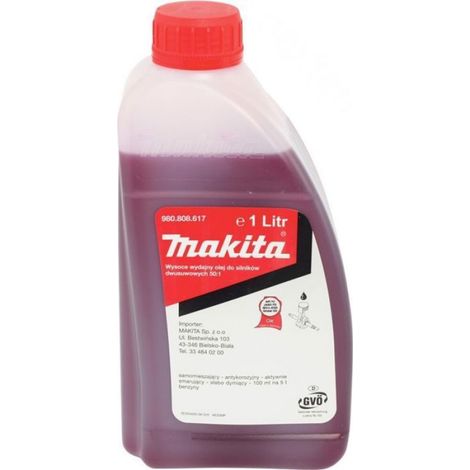 Huile Pour Moteur 2 Temps - 1 L - Auto-mélangeante - Faible Fumée - Pour Tondeuses Débroussailleuses Coupe-bordures