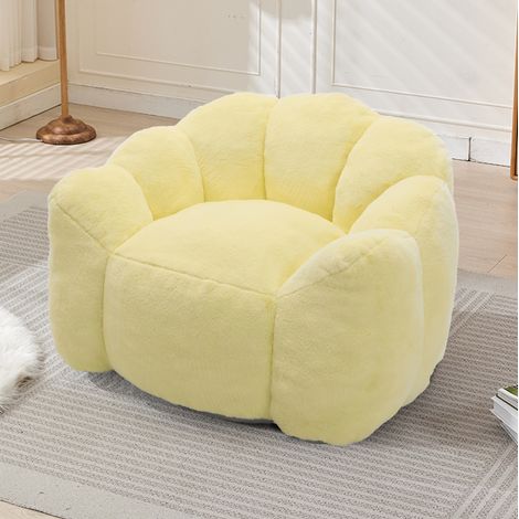 Lotus-Sessel aus gelbem Samt, ohne Montage, 47 x 45 x 34 cm HAVRYA (1/5)