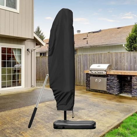 Housses pour Parasols Déporté 3x3m, Protection Imperméable avec 1,4m de Fermeture Éclair, 265x40/70/50cm avec Tige Télescopique (1/5)