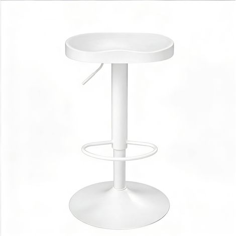 CHICFURN Sgabello da bar girevole 41,5 x 31,5 x 81 cm in legno e metallo bianco regolabile (1/5)