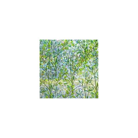 Film adhésif pour verre découpé au laser 3D, réutilisable, motif feuilles vertes, PET (1/5)